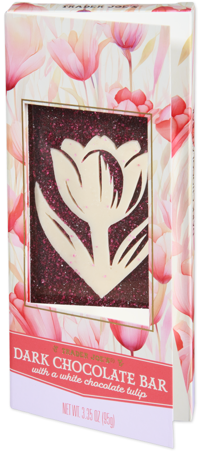 Dark Chocolate Bar with a White Chocolate Tulip