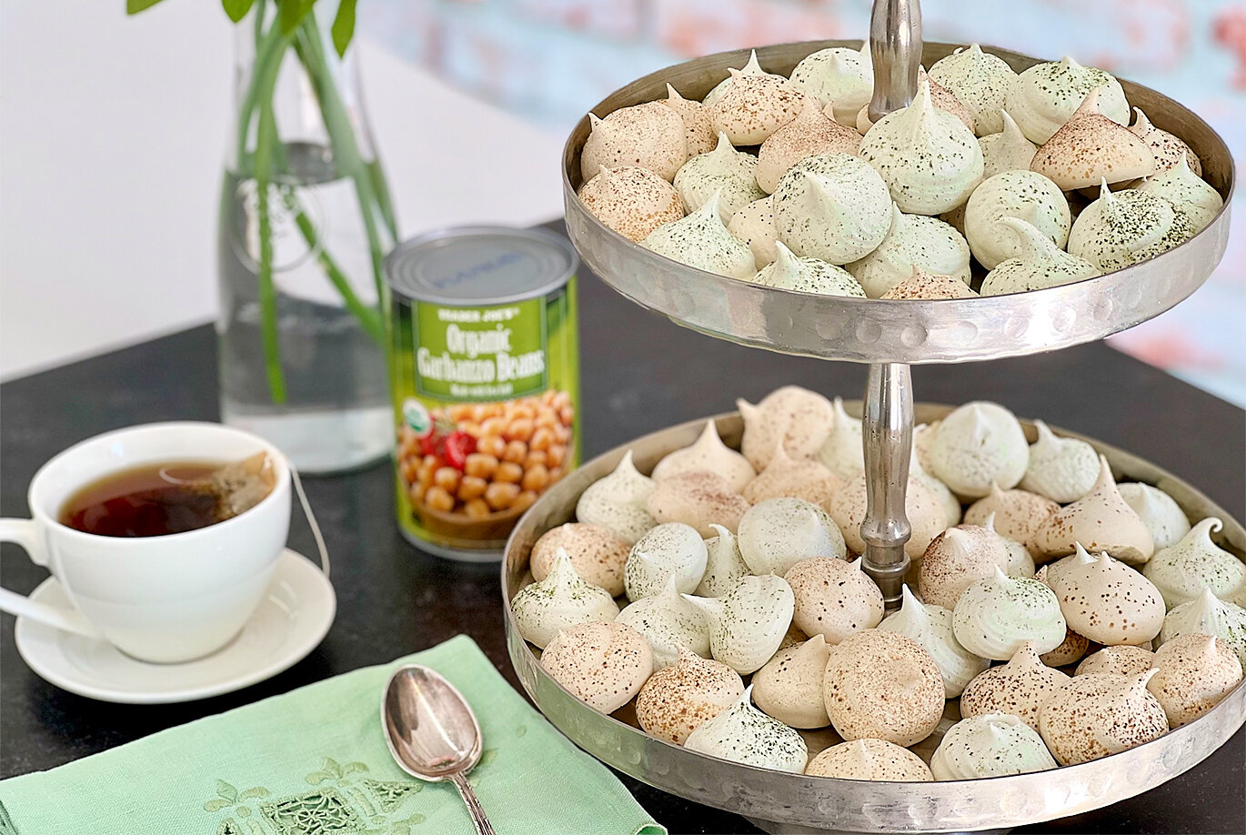 Vegan Matcha Meringues