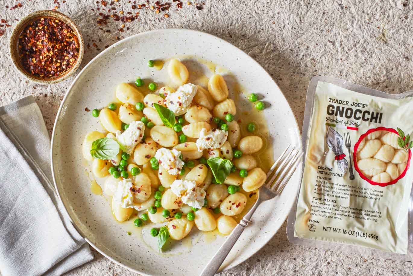 Gnocchi with Ricotta & Peas