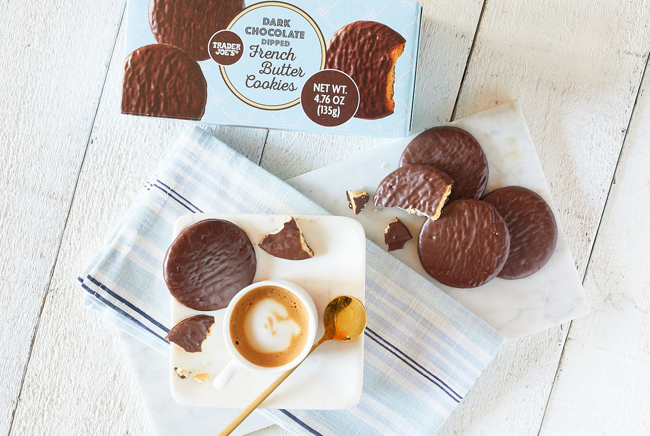 Dark Chocolate Dipped French Butter Cookies | Trader Joe's