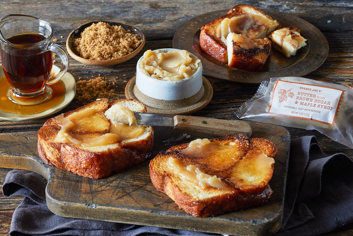 brown sugar maple dressing trader joe's We tried Trader Joe's Butter with Brown Sugar & Maple Syrup and it is delicious!! It takes on a buttery syrup vibe as it melts and reminded us of the