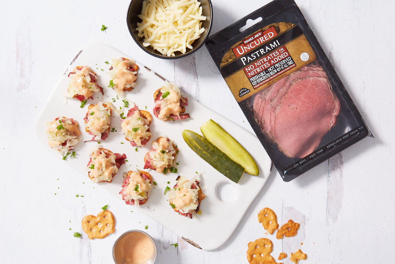 ReubenStyle Pretzel Bites