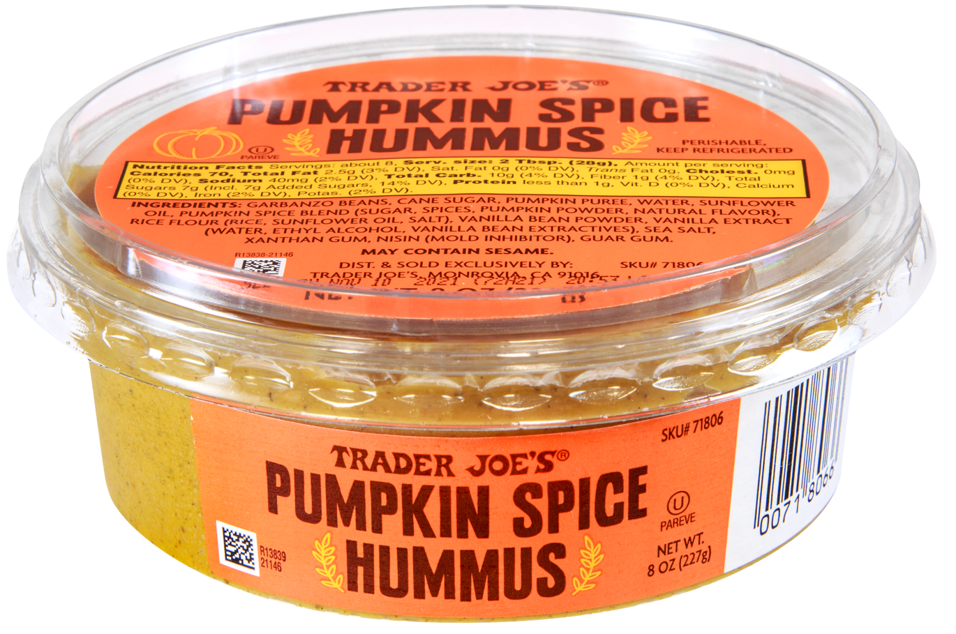 Pumpkin Spice Hummus