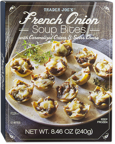 French Onion Soup Bites
with Caramelized Onions & Swiss Cheese
