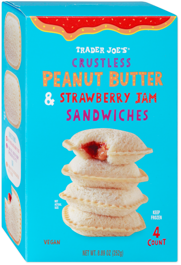 Crustless Peanut Butter & Strawberry Jam Sandwiches
