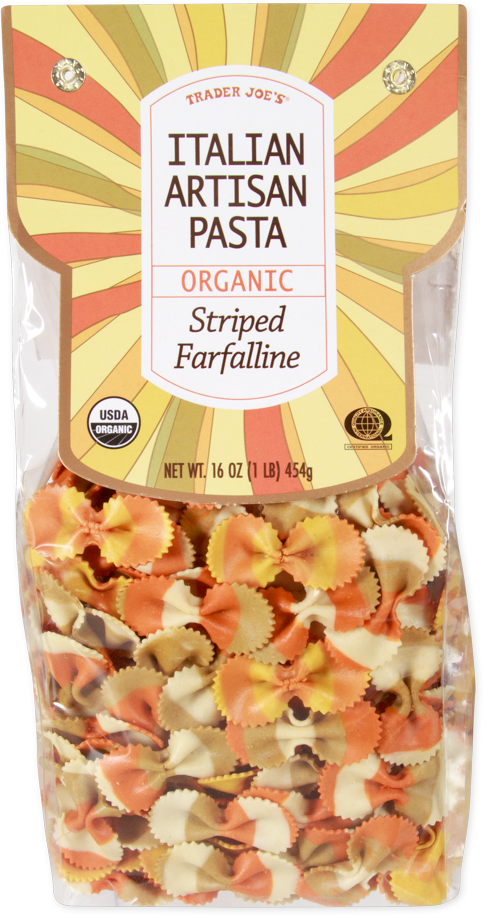 Italian Organic Striped Farfalline Pasta