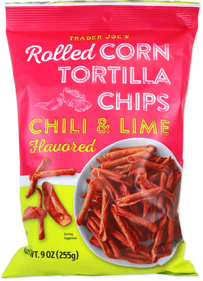 Trader Joe's Rolled Corn Tortilla Chips Chili & Lime Flavored