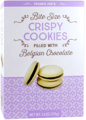 Bite Size Crispy Cookies filled with Belgian Chocolate