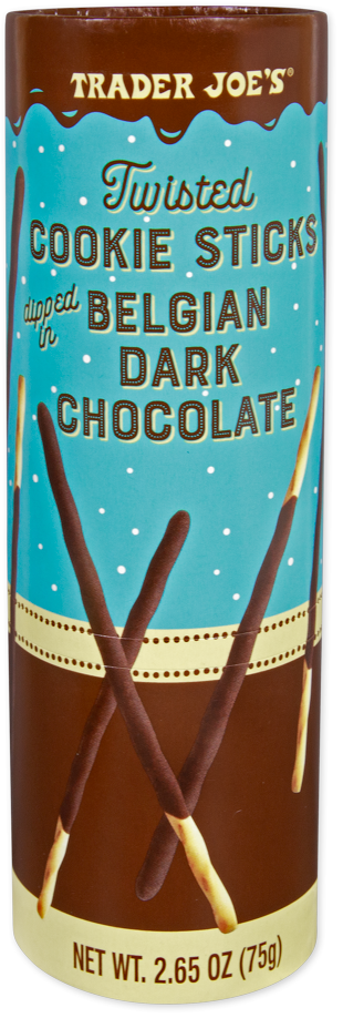 Trader Joe's Twisted Cookie Sticks Dipped in Belgian Dark Chocolate