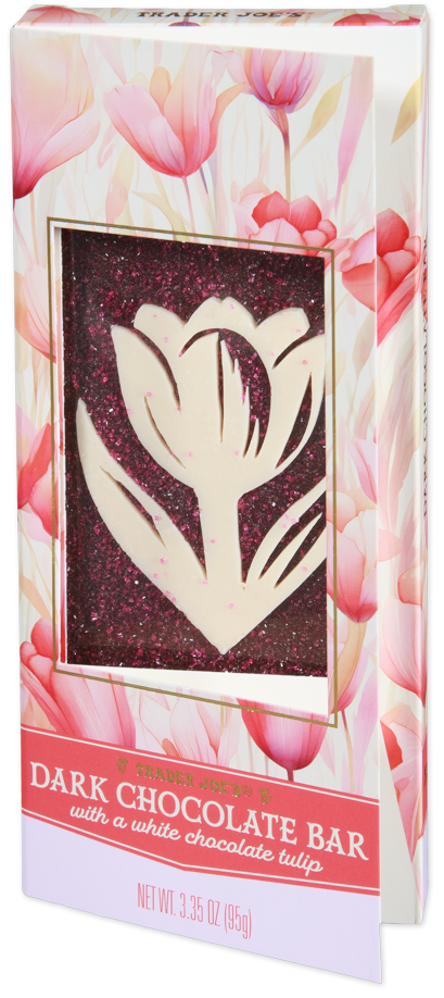 Dark Chocolate Bar with a White Chocolate Tulip