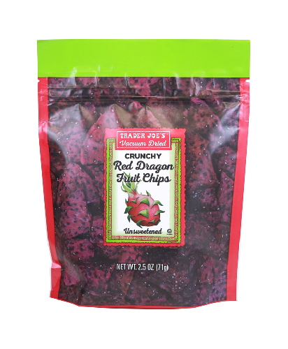 Trader Joe's
Vacuum Dried
Crunchy Red Dragon Fruit Chips
Unsweetened
