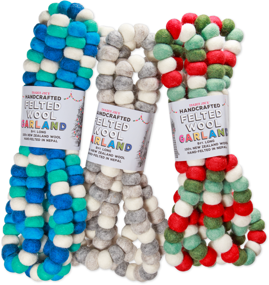 Felted Wool Garland, 9 ft