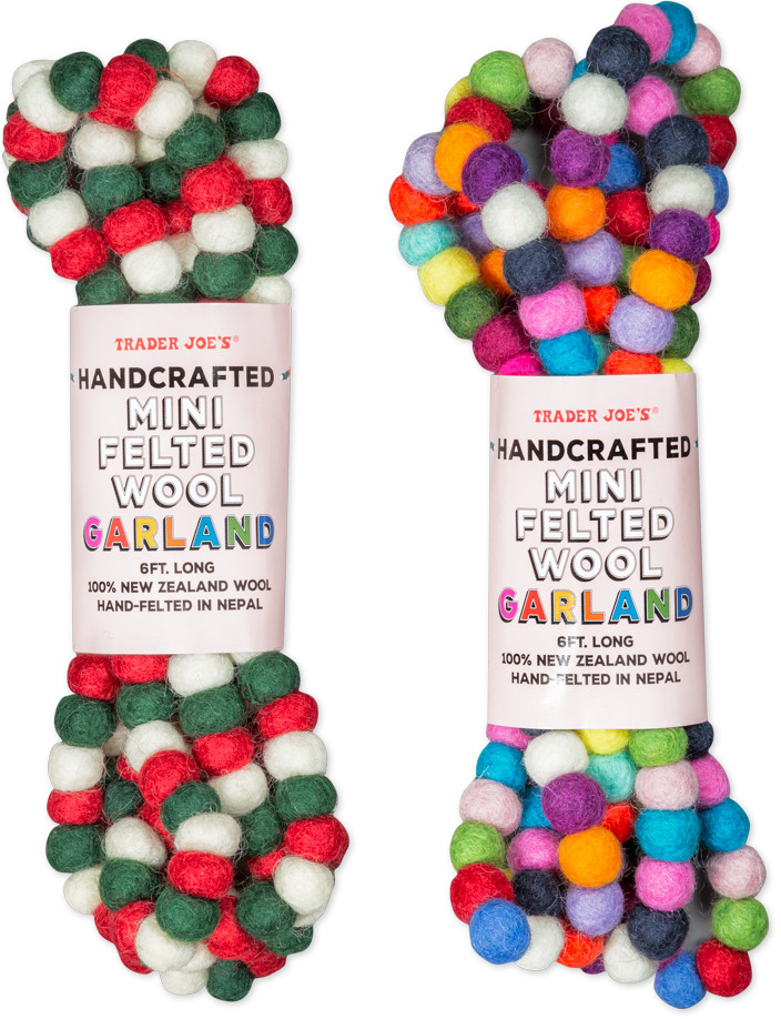 Mini Felted Wool Garland, 6 ft