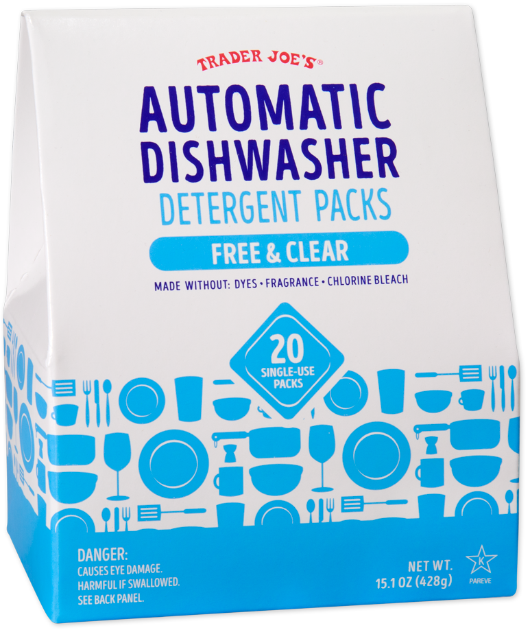 Automatic Dishwasher Detergent Packs Free & Clear