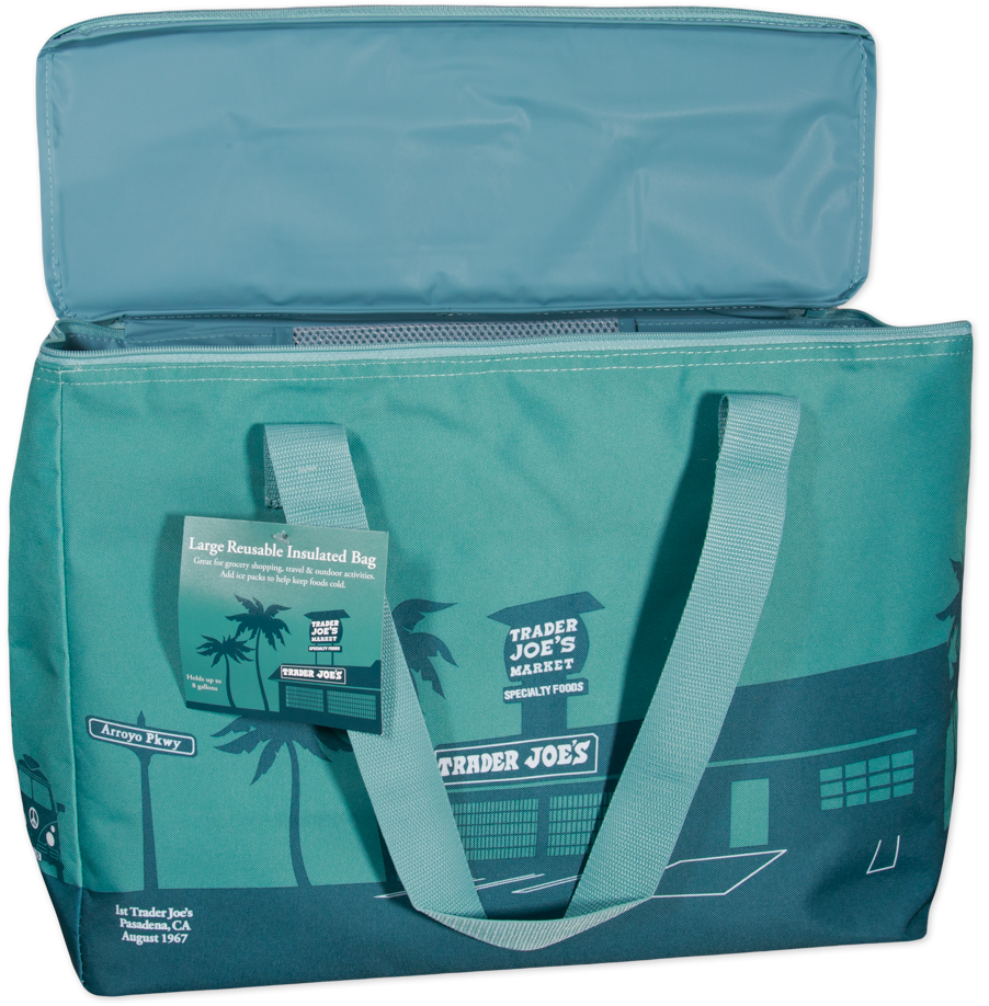 Dusty Blue Large Insulated Bag | Trader Joe's
