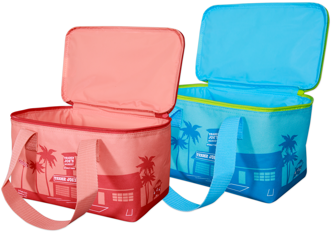 Mini Insulated Totes Peach & Blue