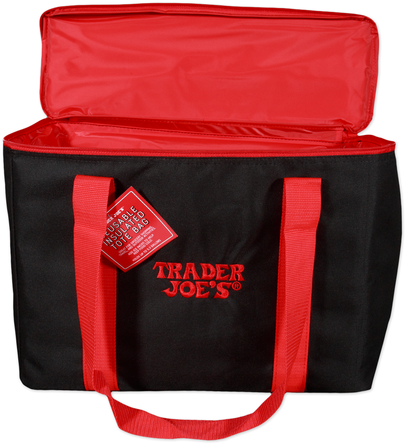 Red & black Reusable Insulated Tote Bag | Trader Joe's